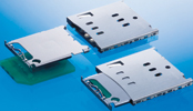 Push-push micro-SIM connectors with tray (504030/504040).